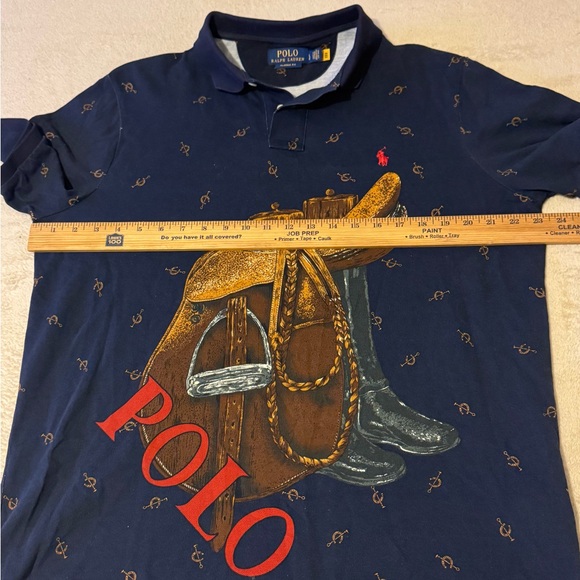 Polo Ralph Lauren "Horse Saddle and Boots" Graphic Short Sleeve Polo Shirt Large - Picture 7 of 10